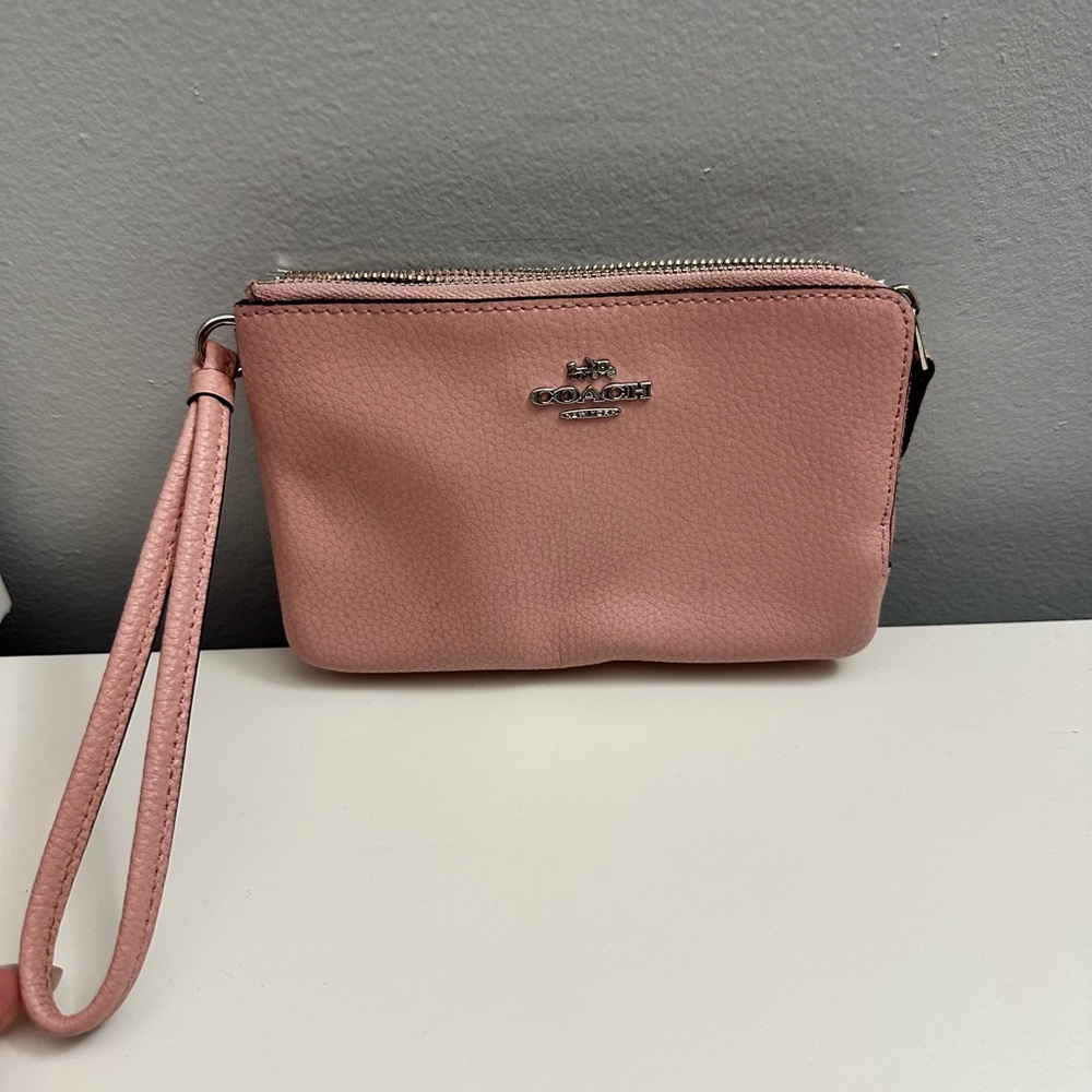 Coach double zipper Wristlet